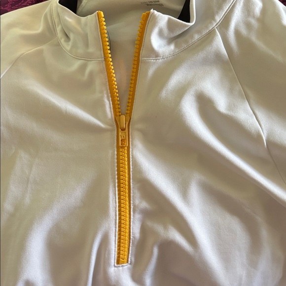 VS Pink Gym To Swim Half Zip Crop Top L Sunshine On My Mind LS Sporty Athletic - Picture 5 of 7